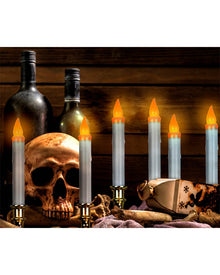 White Flickering LED Candles With Timer 23cm