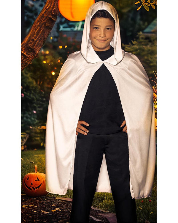 White Hooded Kids Cape