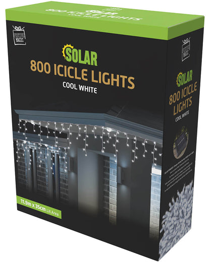 White Icicle Lights 800 Piece Solar Lights