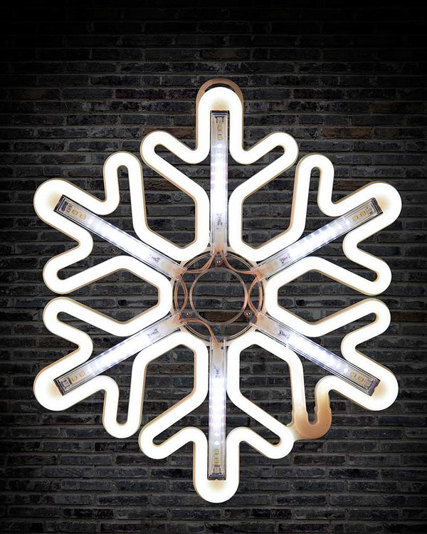 Christmas White Neon Digital Snowflake Light 40cm