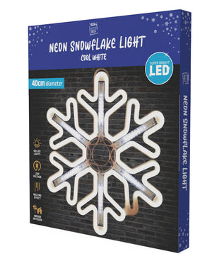 Christmas White Neon Digital Snowflake Light 40cm