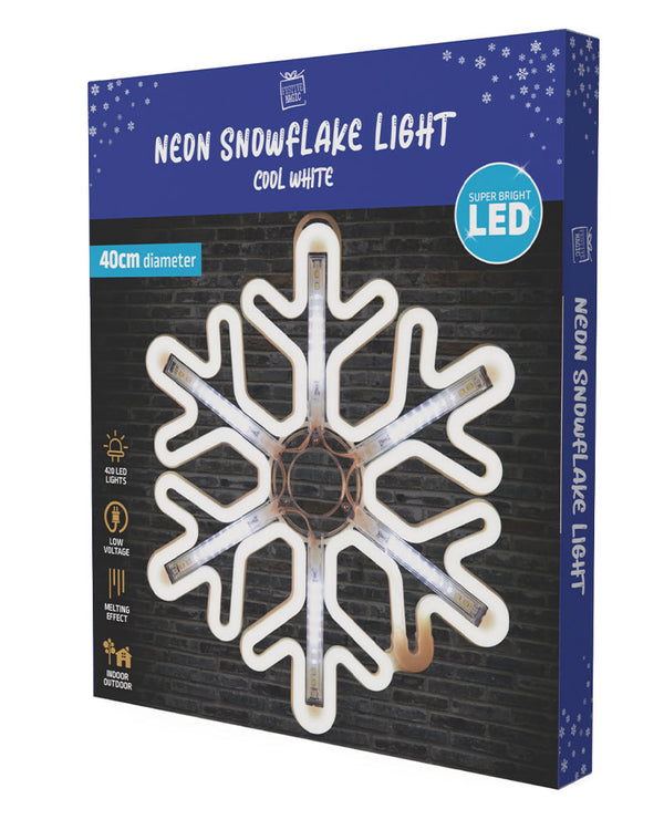 Christmas White Neon Digital Snowflake Light 40cm