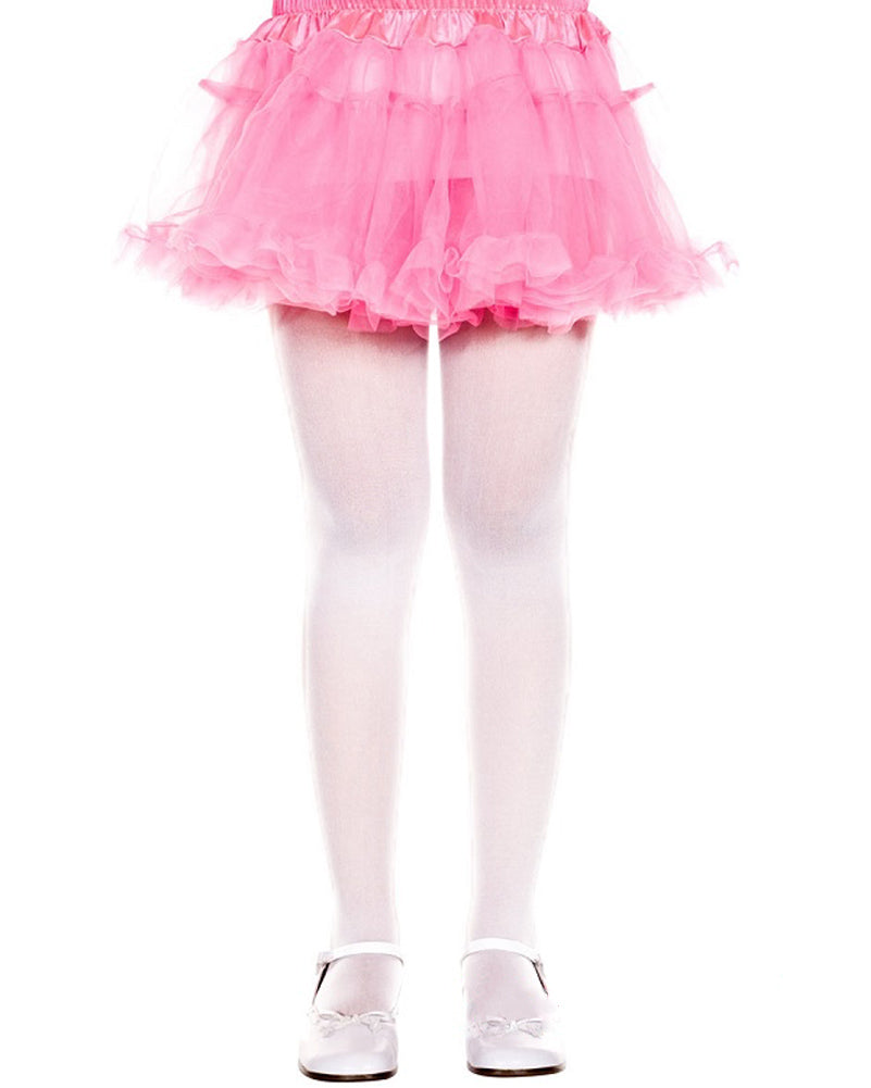 White Opaque Girls Tights