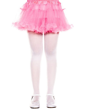 White Opaque Girls Tights
