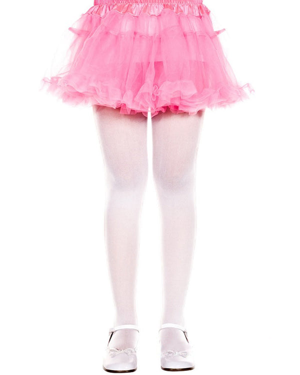 White Opaque Girls Tights