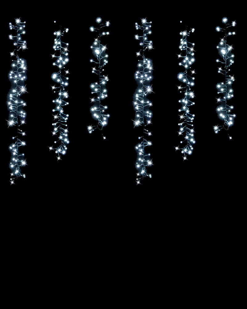 White Tree Clusters LED Solar Christmas Lights 2m Pack of 6