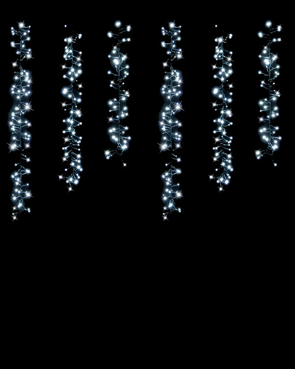 White Tree Clusters LED Solar Christmas Lights 2m Pack of 6