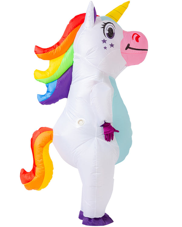 White Unicorn Inflatable Adult Costume