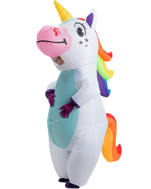 White Unicorn Inflatable Adult Costume