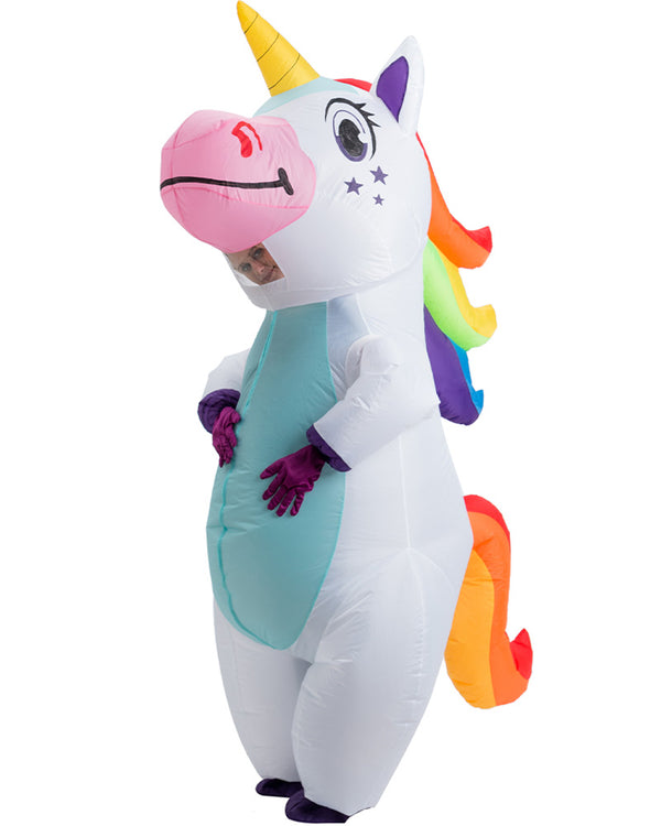 White Unicorn Inflatable Adult Costume