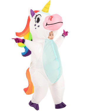 White Unicorn Inflatable Kids Costume