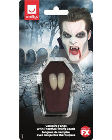 White Vampire Fangs with Thermal Fitting Beads For Halloween