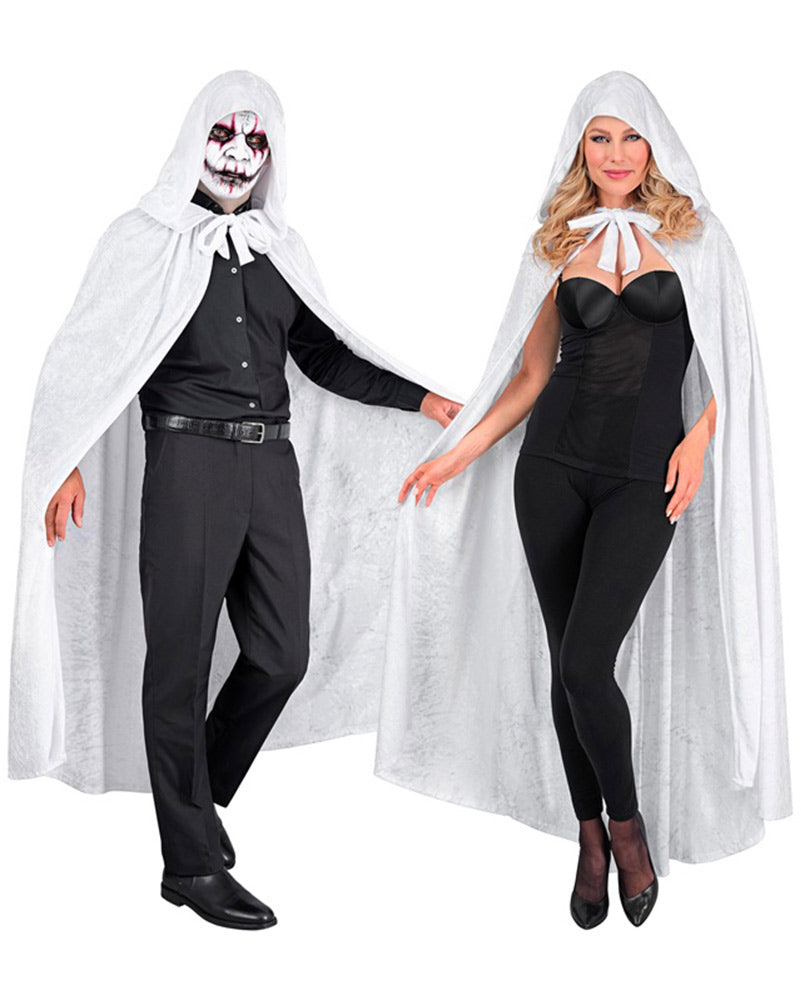 White Velvet Hooded Cape 1.4m