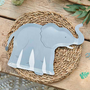 Wild Jungle Paper Plates Elephant Pack of 8
