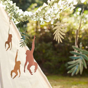 Wild Jungle Backdrop Hanging Monkey & Leaf Jungle Backdrop