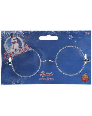 Wire Framed Silver Santa Glasses