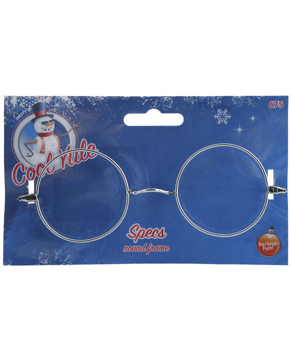 Wire Framed Silver Santa Glasses