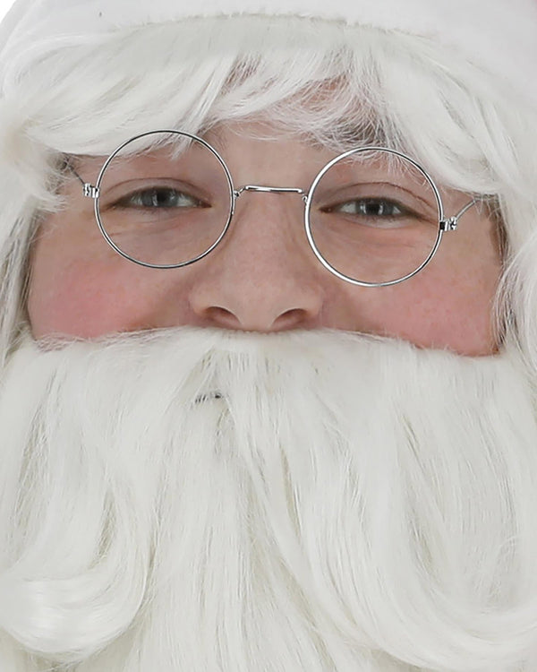Wire Framed Silver Santa Glasses