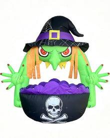 Witch and Cauldron Car Halloween Inflatable 1.83m