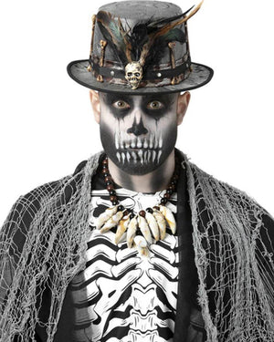 Witch Doctor Distressed Black Top Hat