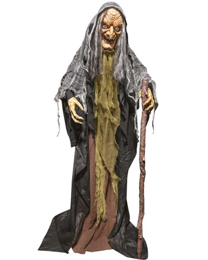 Witch with Cane Animated Halloween Decoration 1.6m