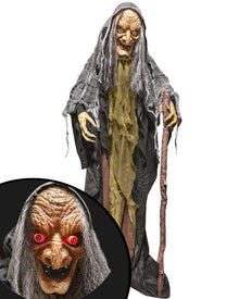 Witch with Cane Animated Halloween Decoration 1.6m