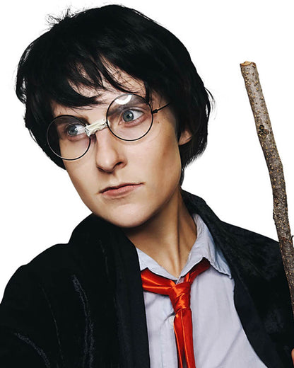 Wizard School Boy Deluxe Black Wig and Glasses Set