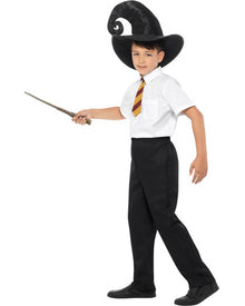 Wizard Hat Tie and Wand Kids Set