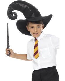 Wizard Hat Tie and Wand Kids Set