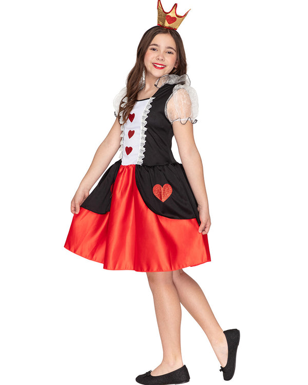 Wonderland Queen of Hearts Deluxe Girls Costume