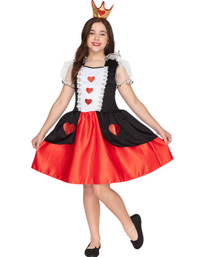Wonderland Queen of Hearts Deluxe Girls Costume