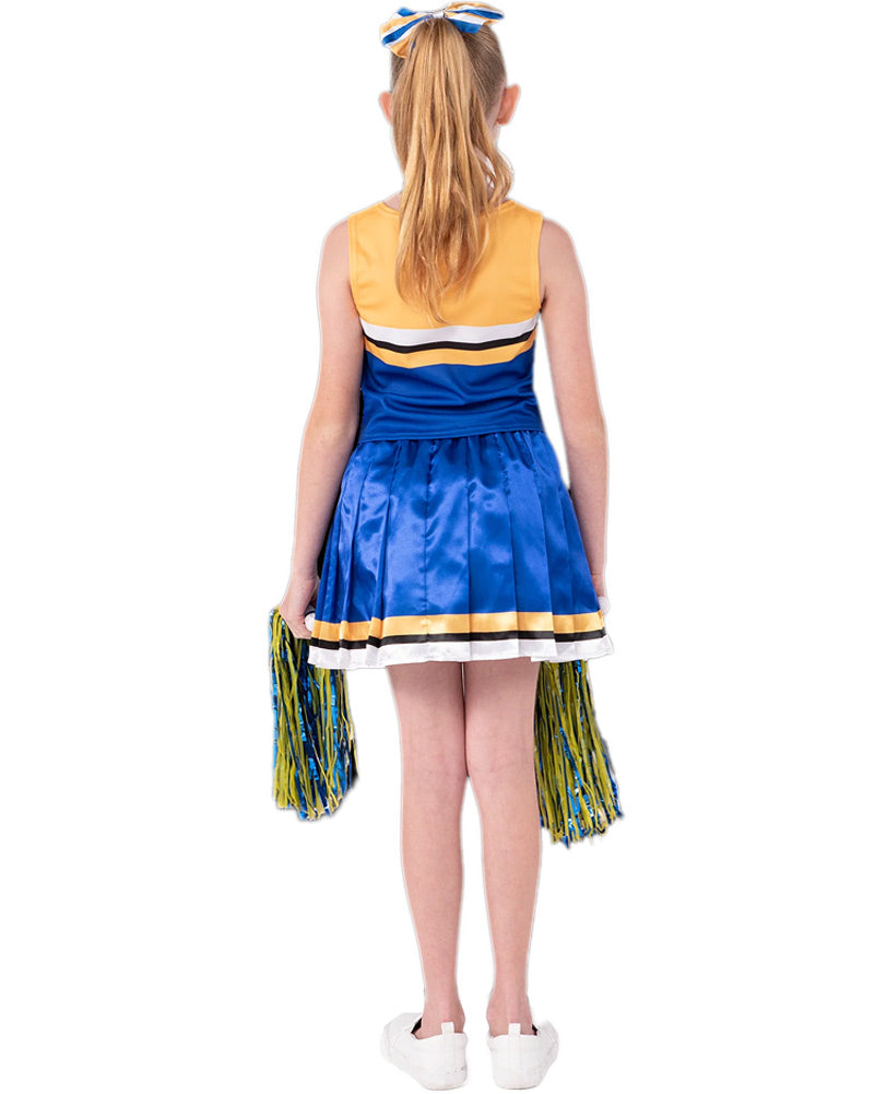 Yellow Blue Cheerleader Girls Costume