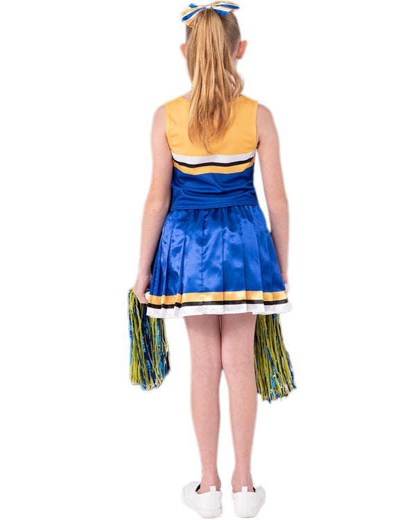 Yellow Blue Cheerleader Girls Costume