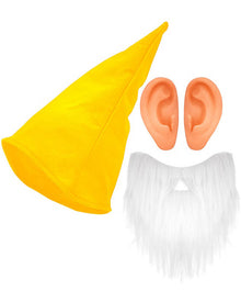 Yellow Dwarf Hat Beard And Ears Set