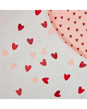 You and Me Pink and Red Hearts Paper Confetti 13g