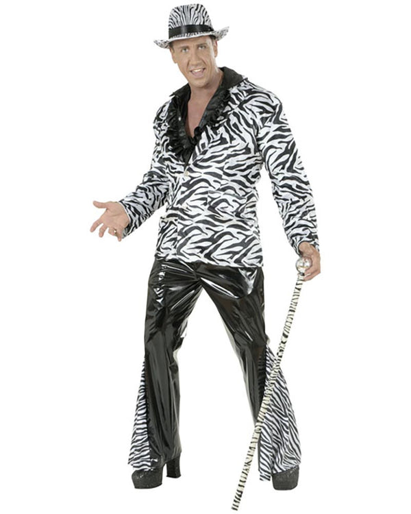 Zebra Bell Bottom Mens Pants