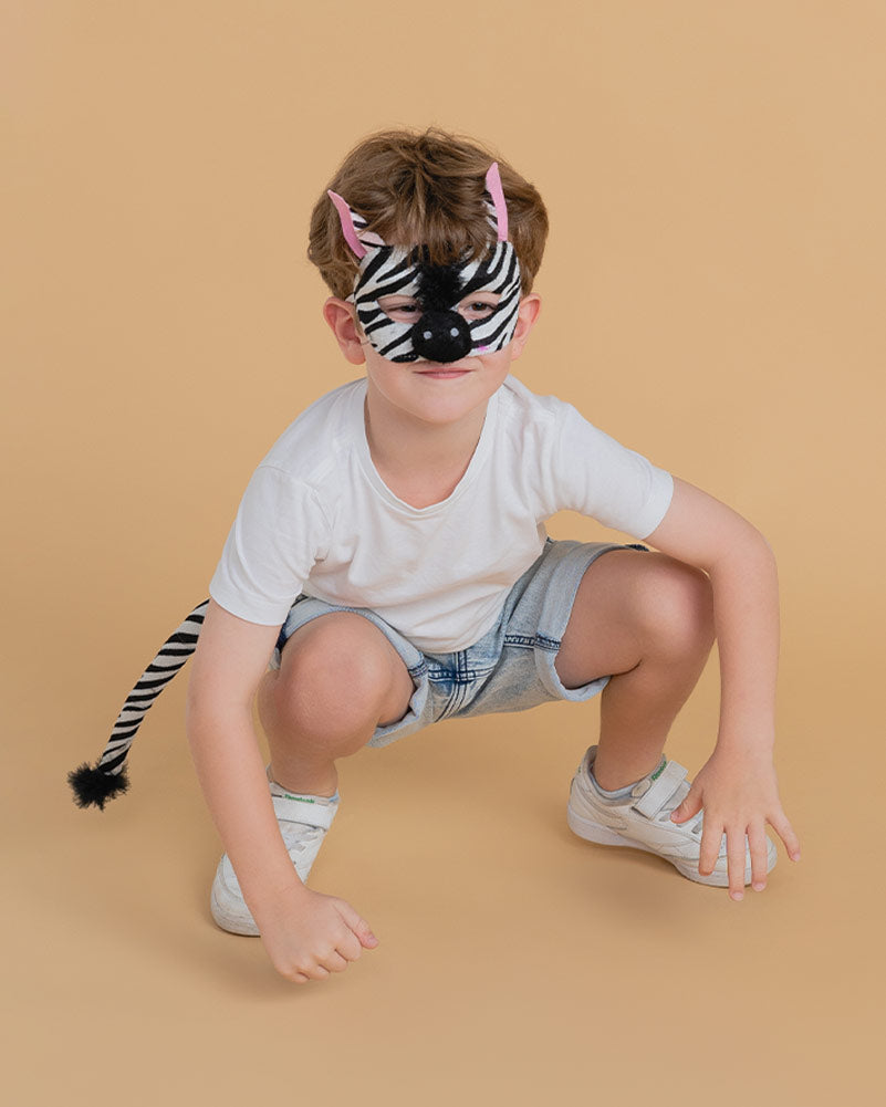 Zebra Deluxe Mask and Tail Set