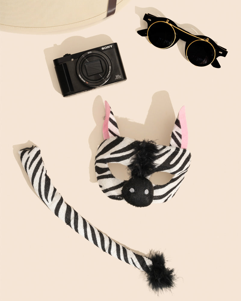 Zebra Deluxe Mask and Tail Set