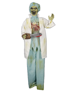 Zombie Doctor With Chainsaw Animatronic 1.7m