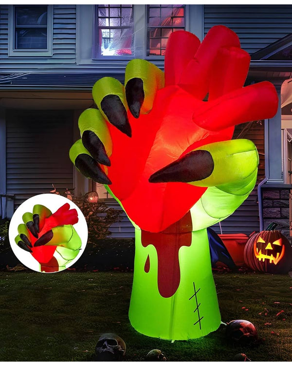 Zombie Hand with Pumping Heart Inflatable Decoration 1.5m