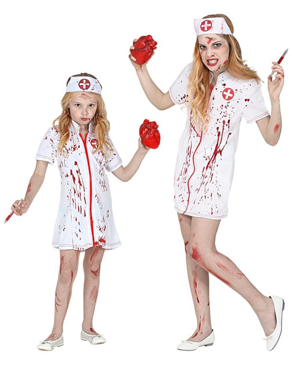 Bloody Zombie Nurse Girls Costume