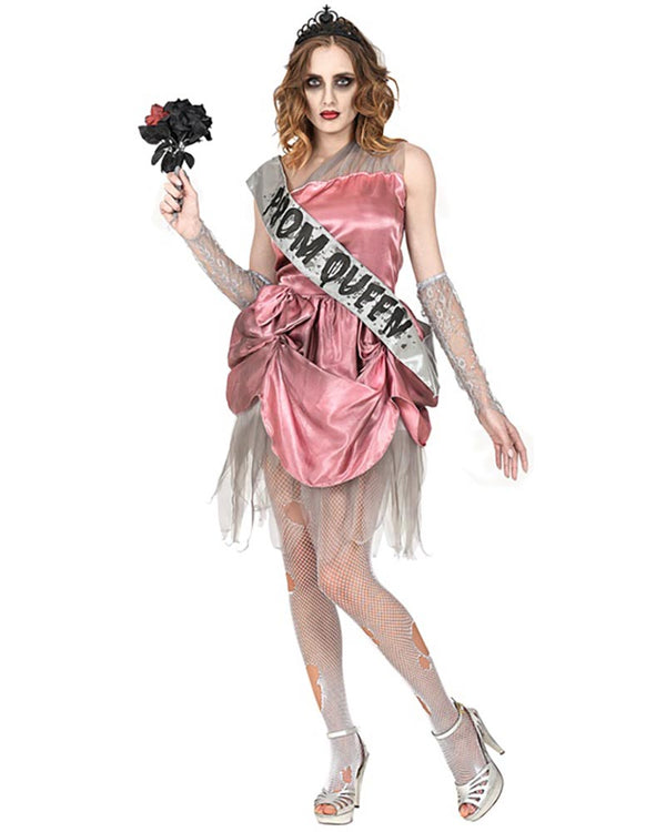 Zombie Pink Prom Queen Womens Costume