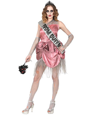 Zombie Pink Prom Queen Womens Costume