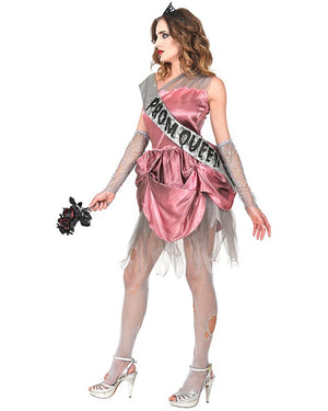 Zombie Pink Prom Queen Womens Costume