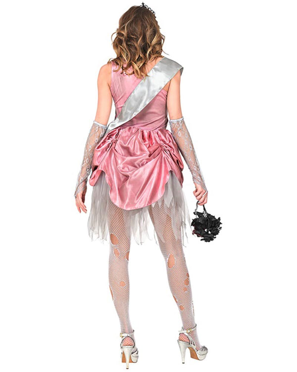 Zombie Pink Prom Queen Womens Costume
