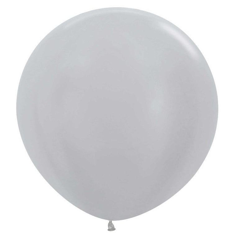 Sempertex 60cm Satin Silver Latex Balloons 481 3PK Pack of 3