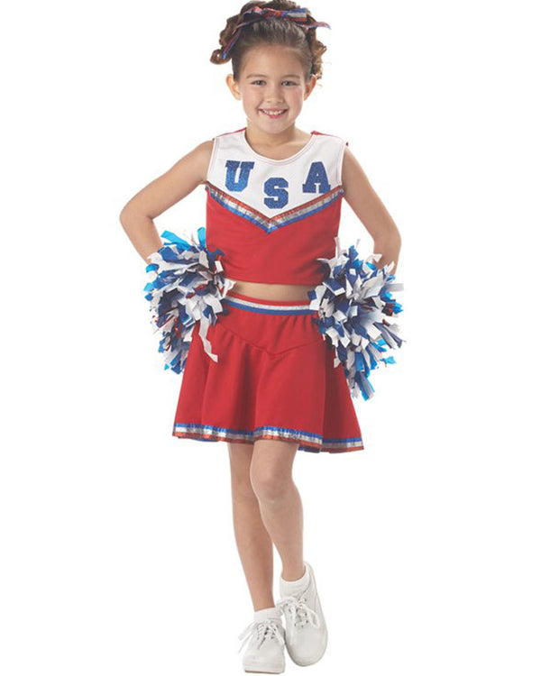 Patriotic Cheerleader Girls Costume