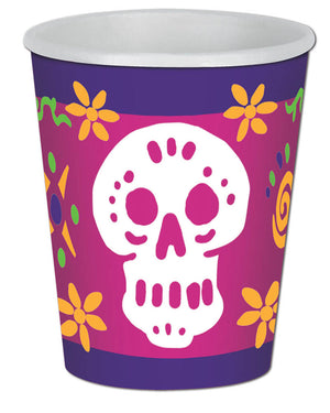 Day of the Dead 266ml Paper Cups Pack of 8
