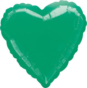 45cm Standard Heart HX Metallic Green Balloon