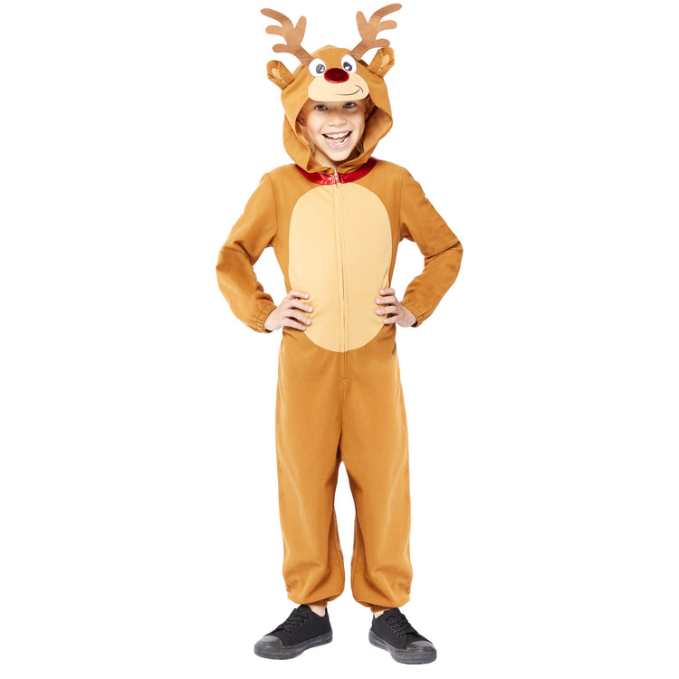 Reindeer Jumpsuit Kids Costume 6-8 Years